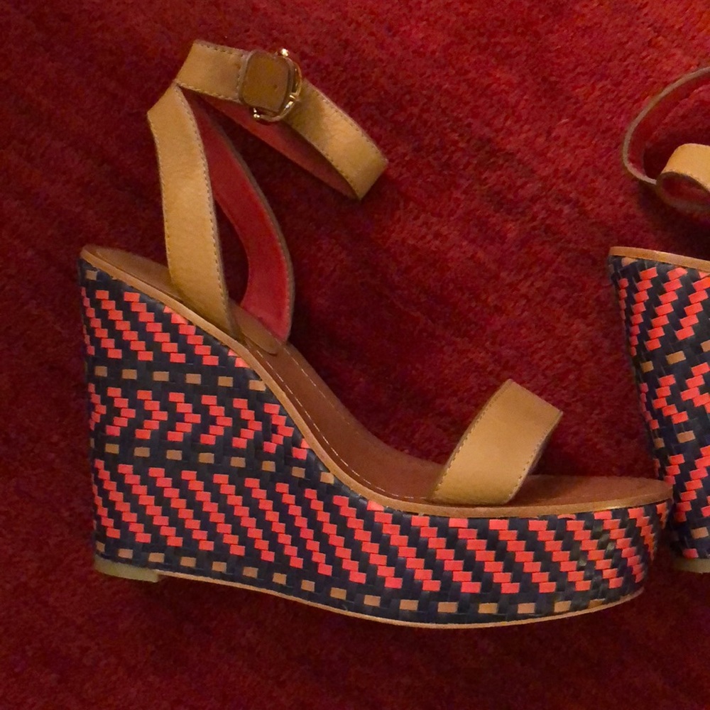 Coach platform wedges leather  size 8.5 - Picture 4 of 7